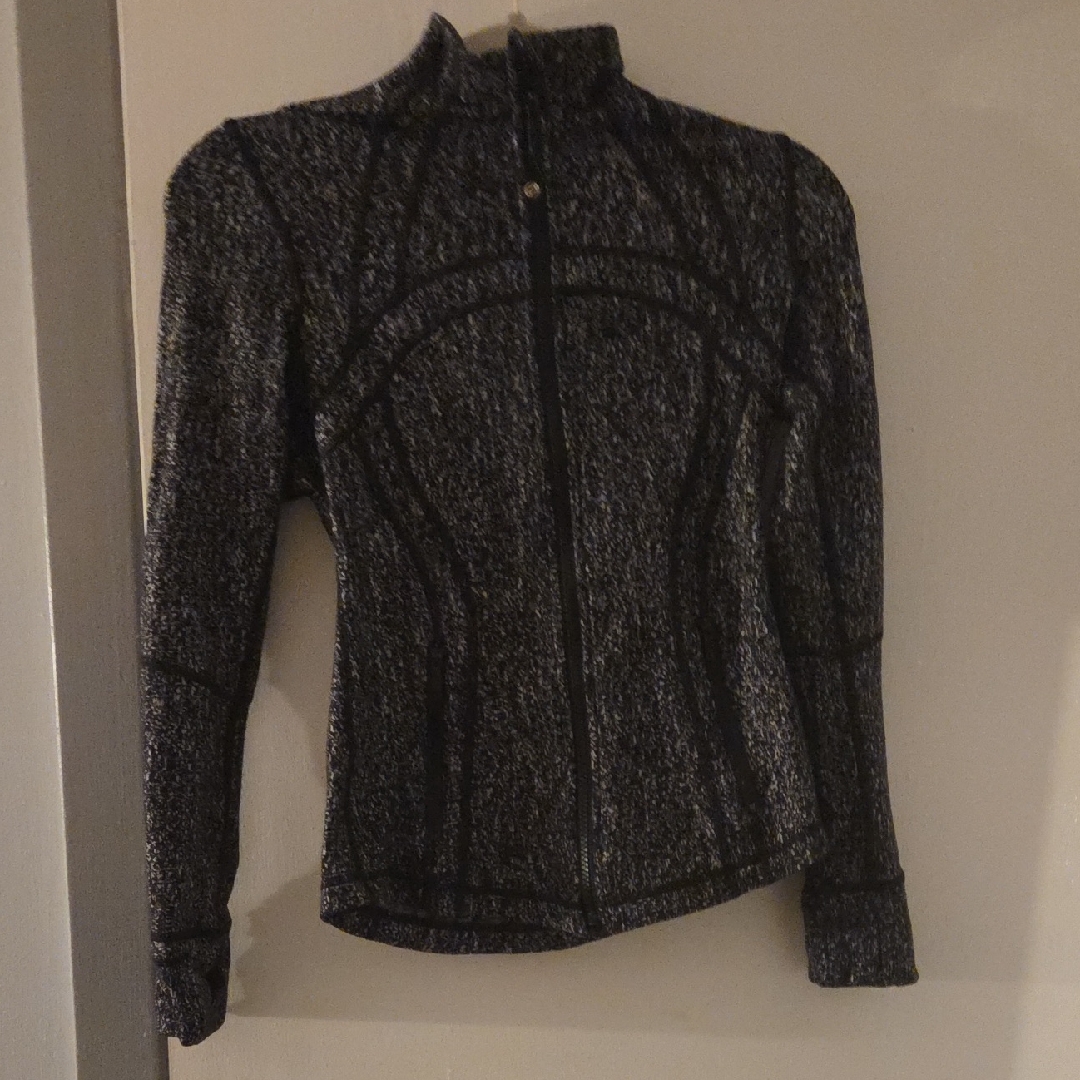 Lululemon Define Jacket Size 4 Black White Heathered Static Full Zip